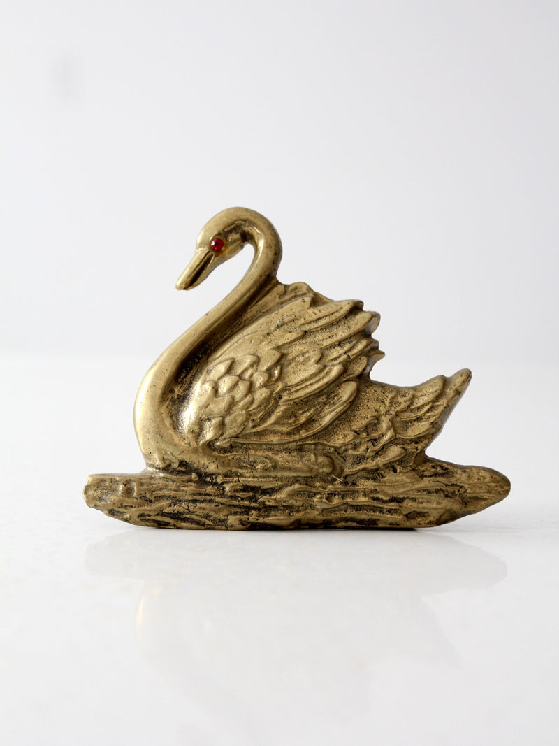 vintage brass swan