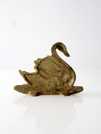 vintage brass swan