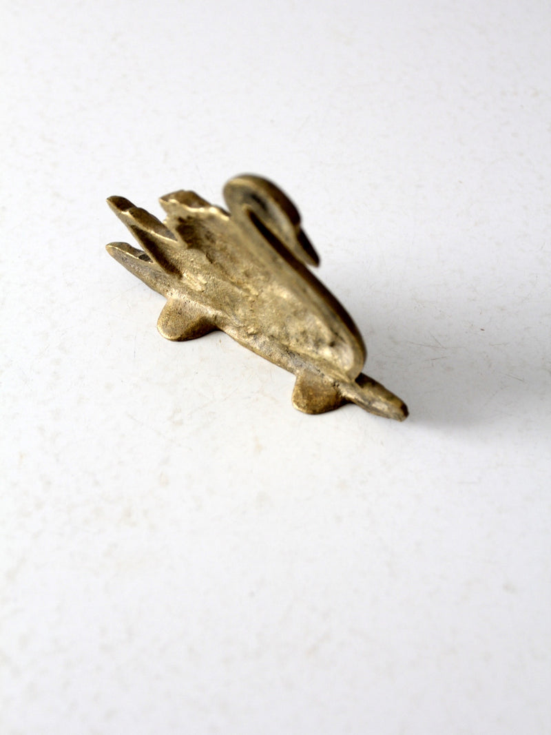 vintage brass swan