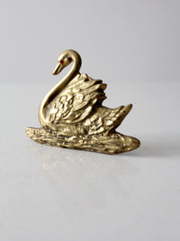 vintage brass swan