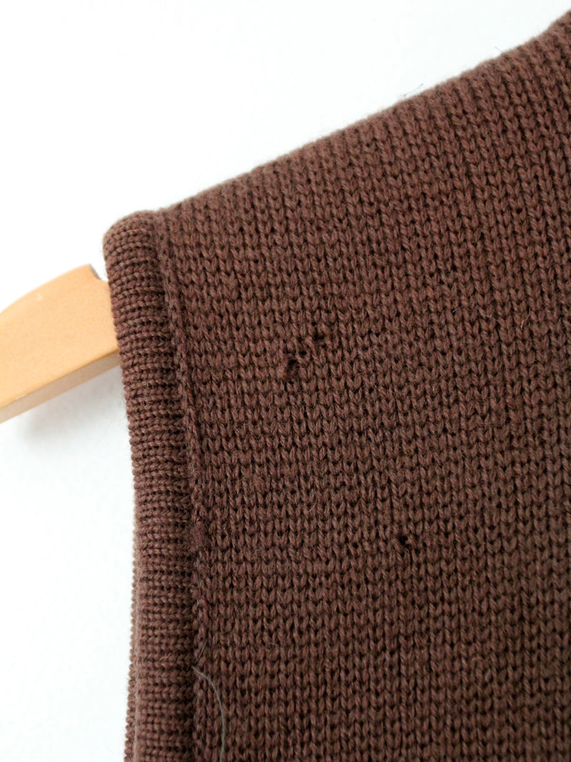 vintage fringe suede & knit vest