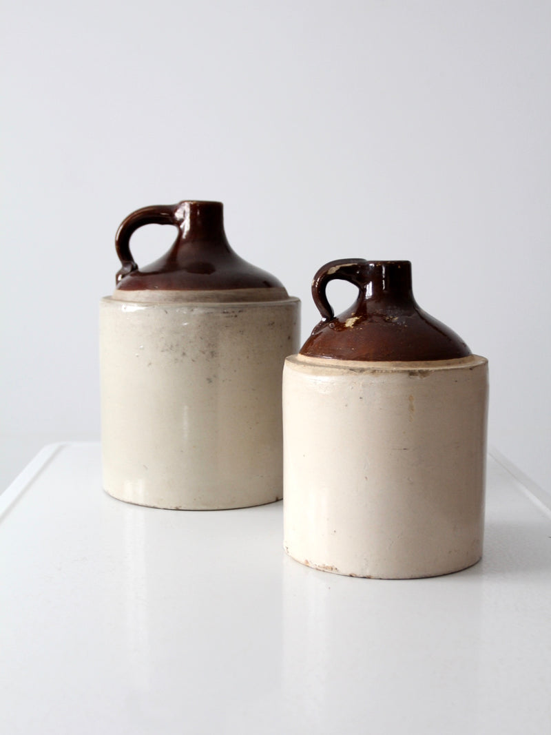 vintage small brown and white Stoneware crock jug – Unique Antiques of  Connecticut