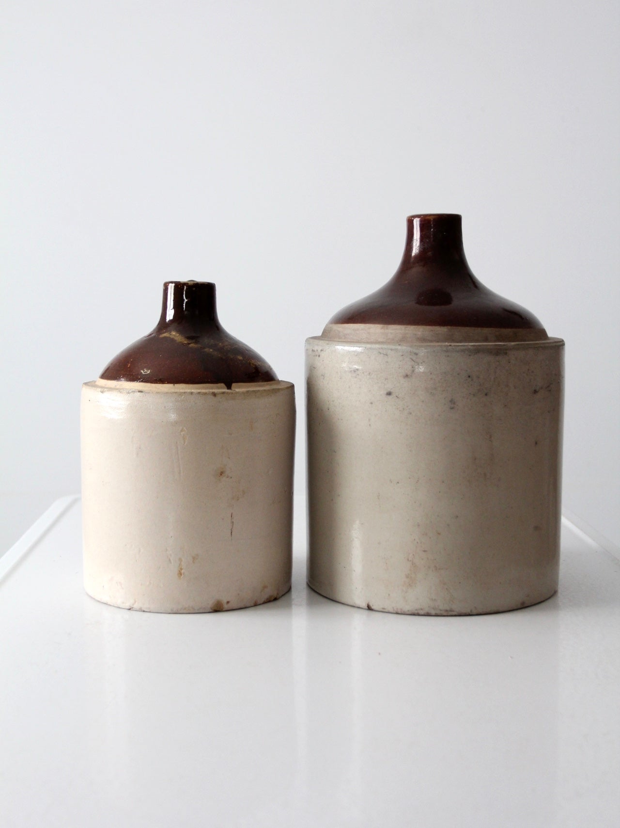 antique stoneware jugs - set of 2