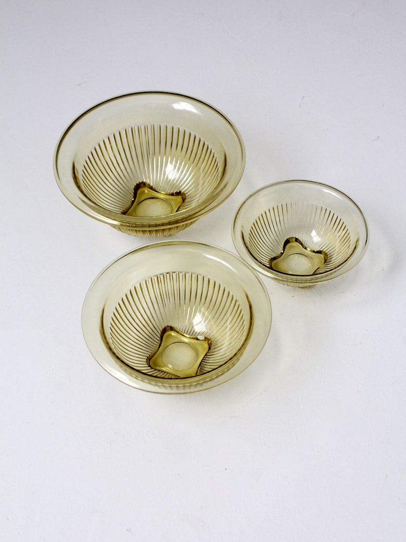 Depression glass kitchen bowls set/3