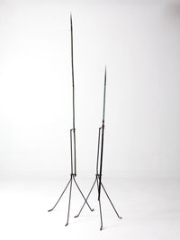 antique lightning rod pair