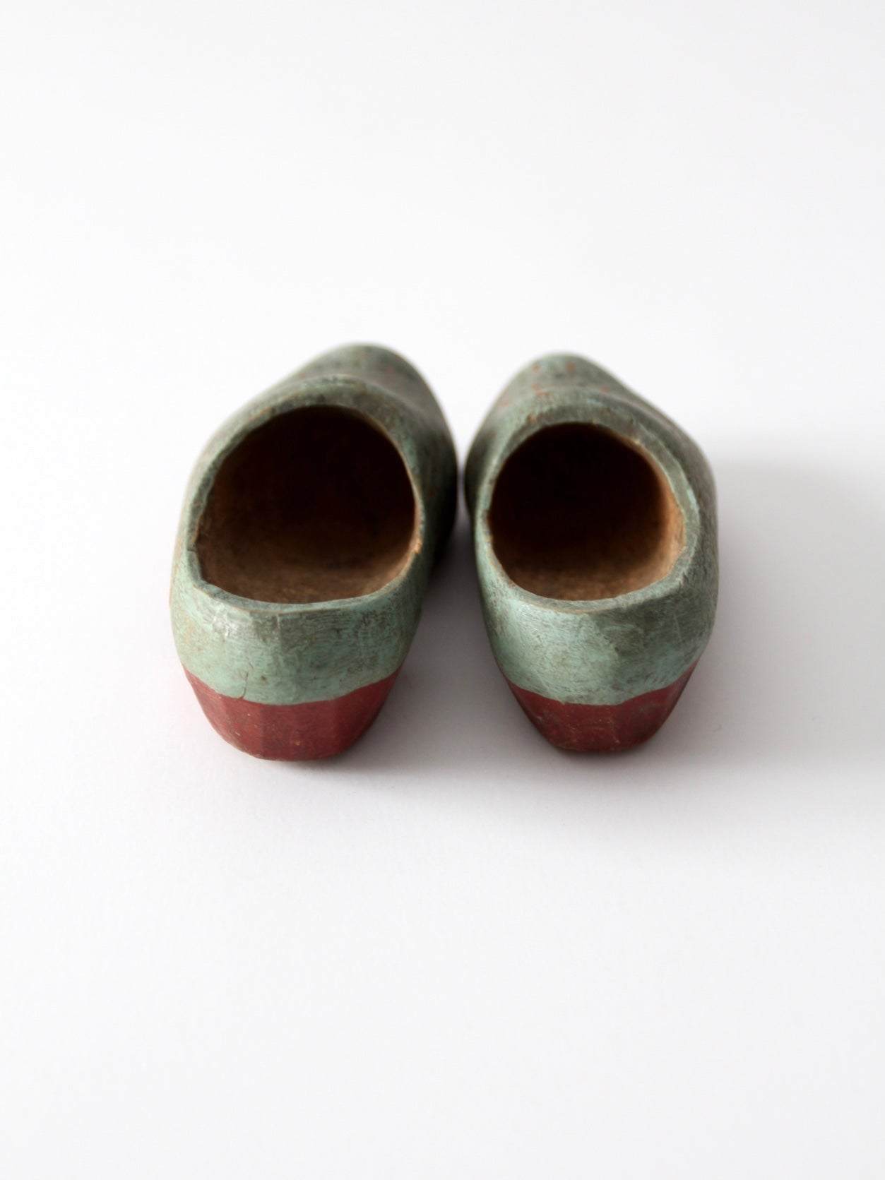 antique wood clog shoes
