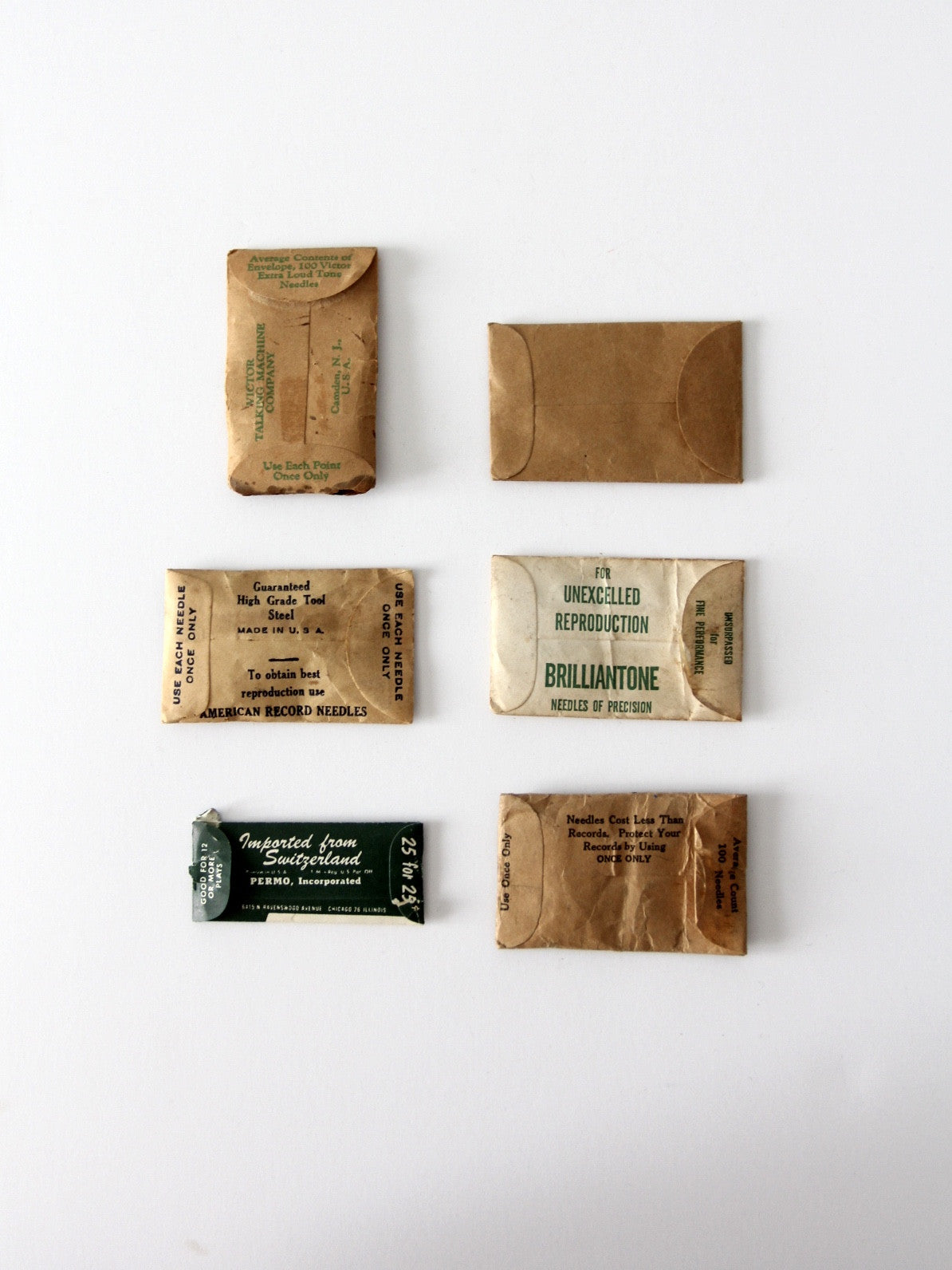 antique phonograph needle collection