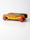 vintage Playskool wagon with wooden toy blocks
