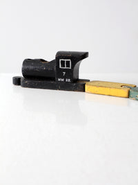 vintage toy train wooden blocks
