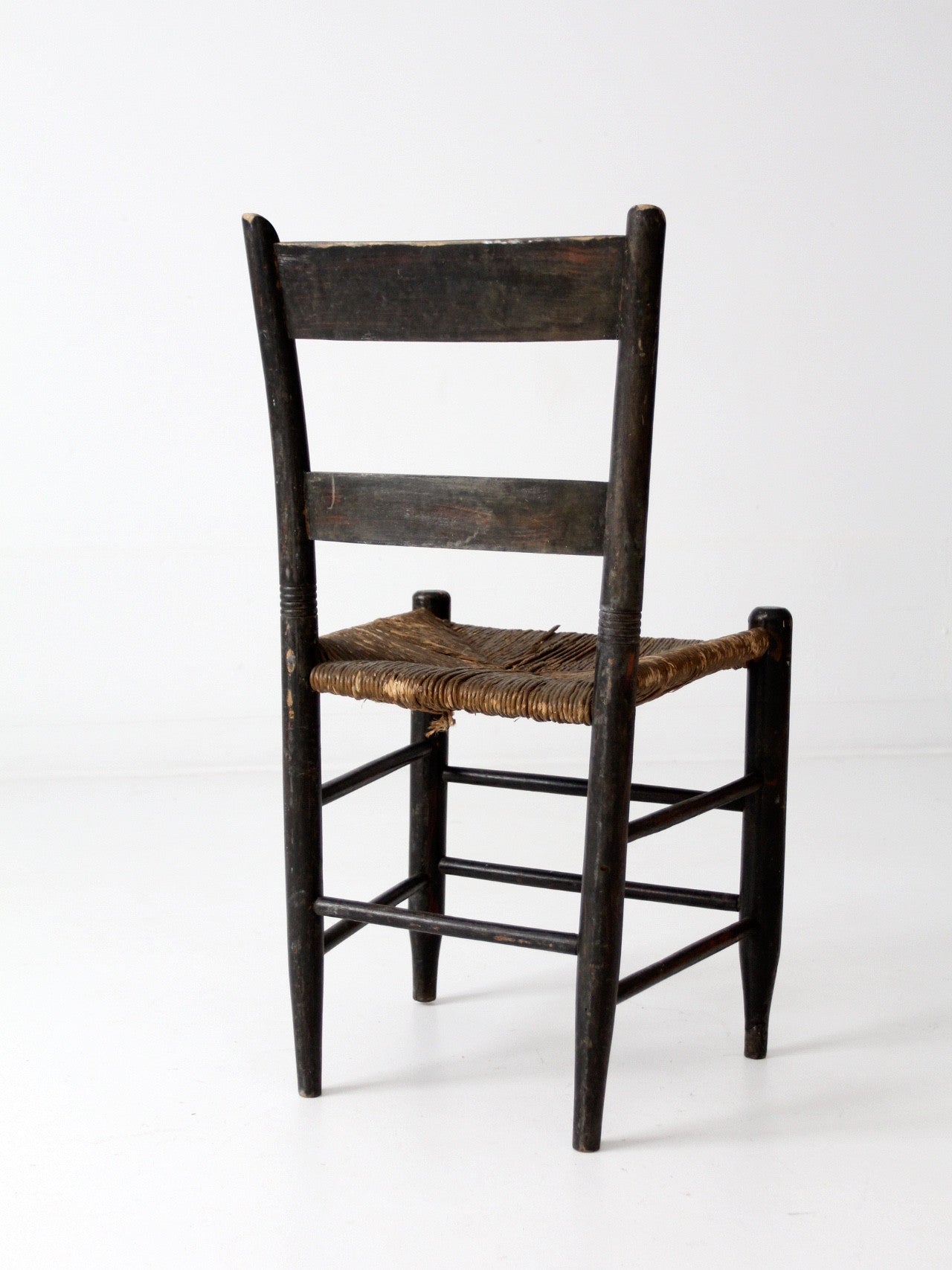 antique Hitchcock style painted rush seat chair