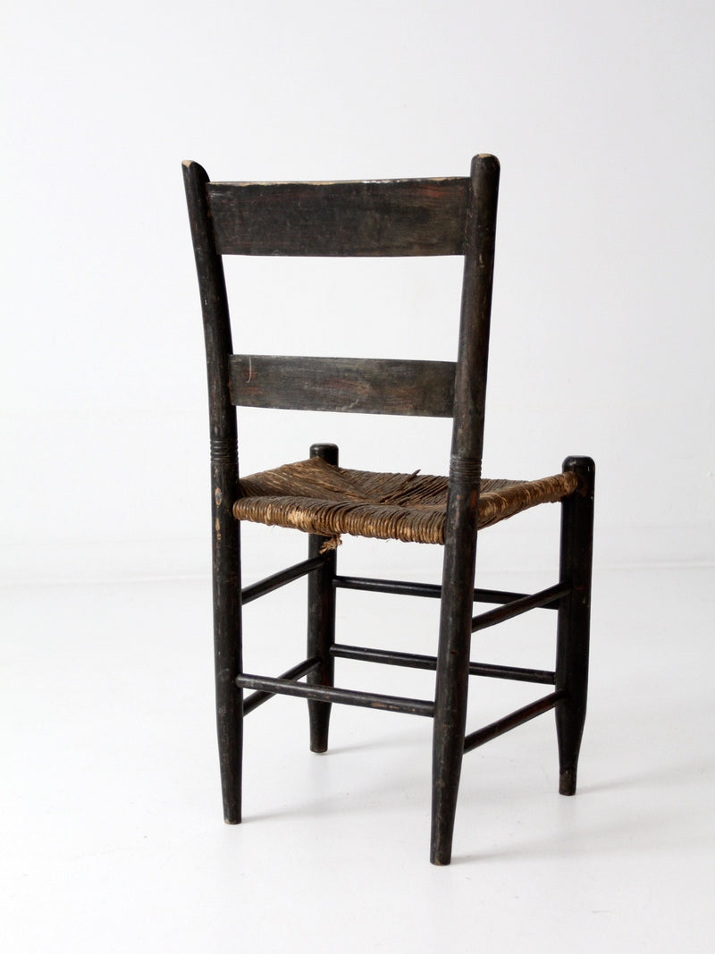 antique Hitchcock style painted rush seat chair