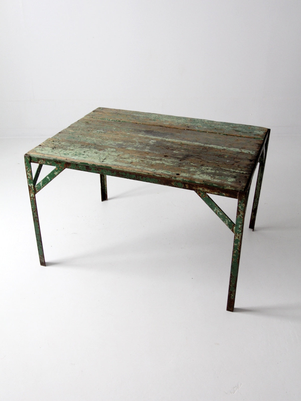 vintage industrial wood table