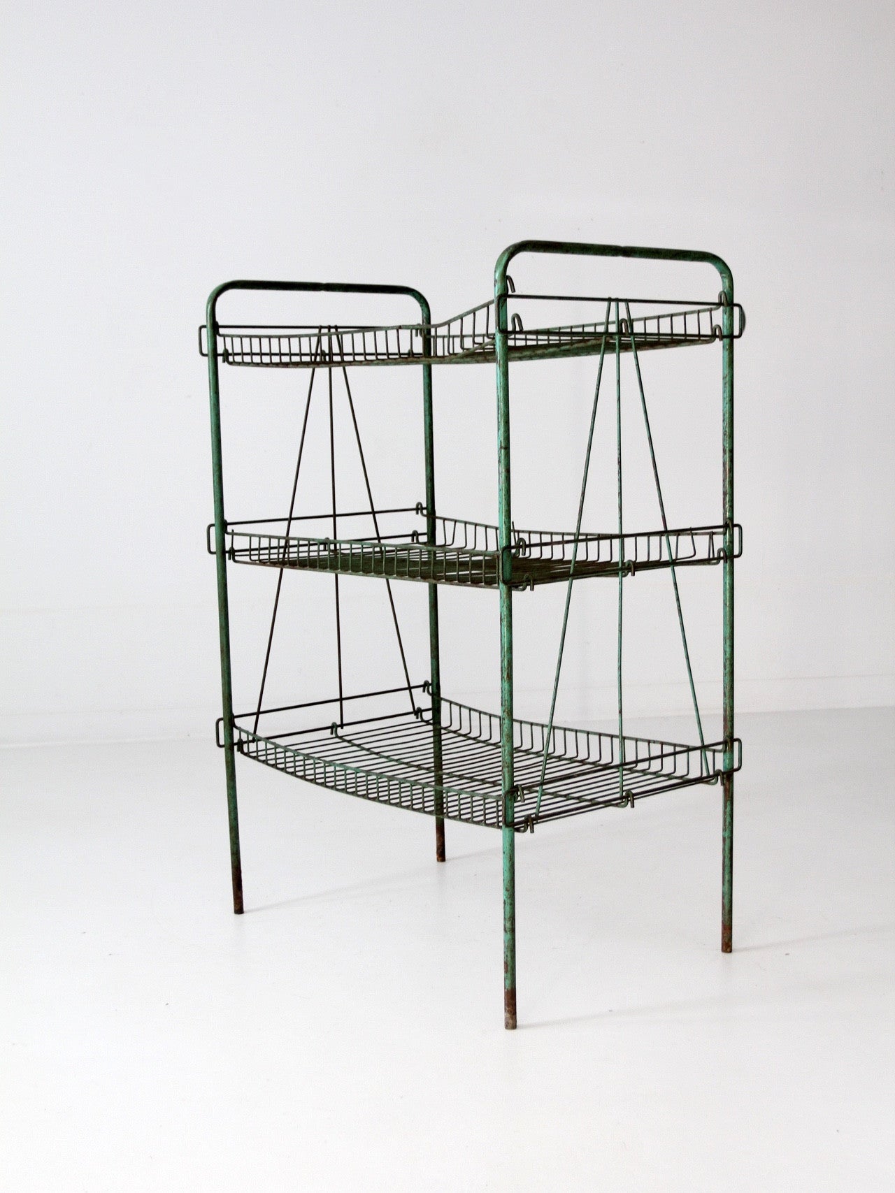 vintage industrial metal wire shelf – 86 Vintage