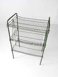 vintage industrial metal wire shelf