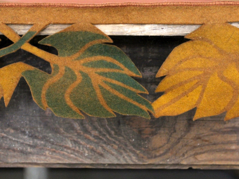 vintage felt table runner with autumn leaf design