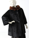 vintage 60s faux fur swing coat with mink collar