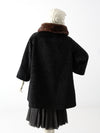 vintage 60s faux fur swing coat with mink collar