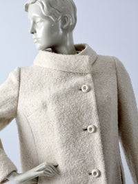 vintage 60s wool coat with fur trim
