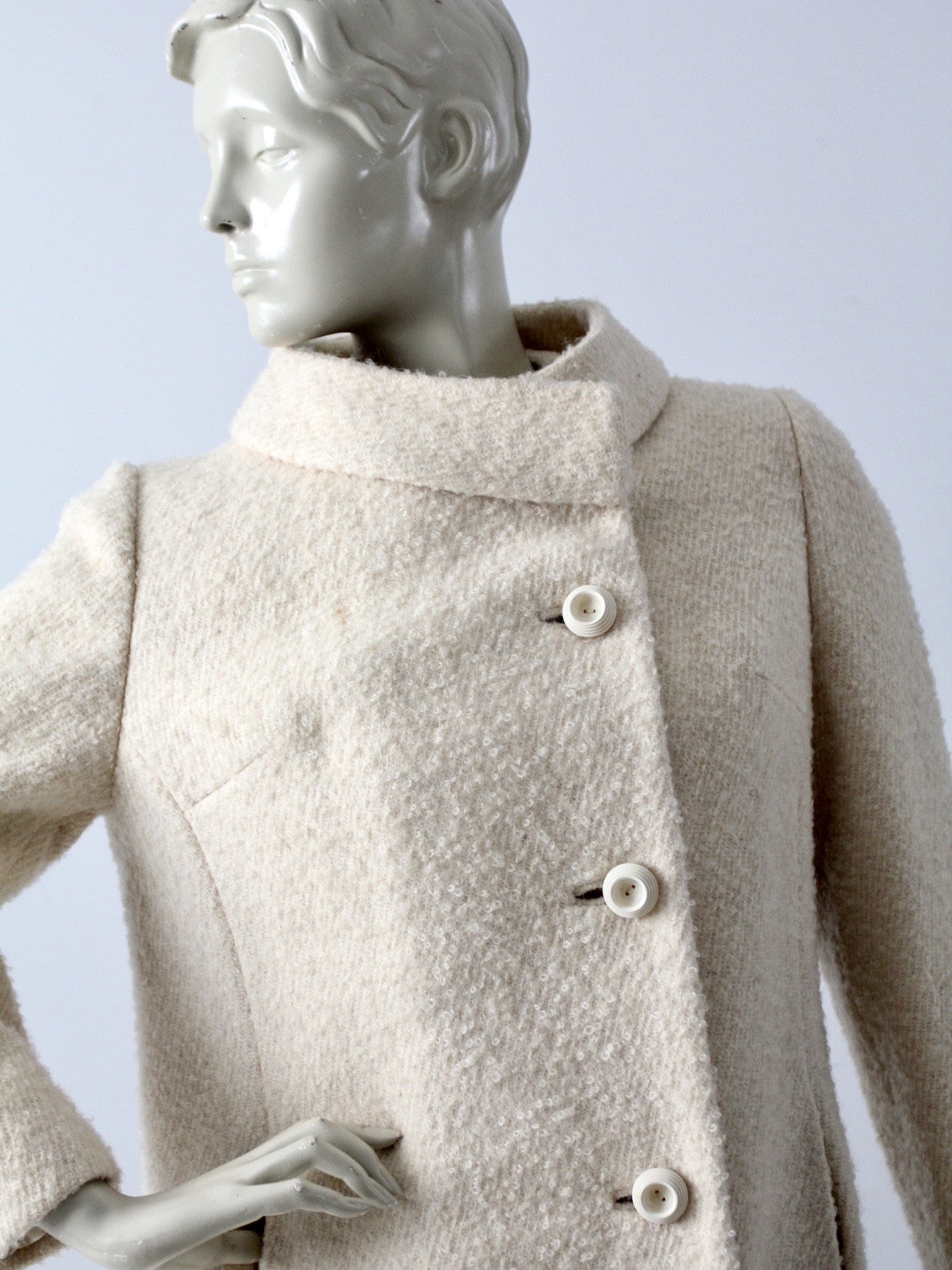 vintage 60s wool coat with fur trim