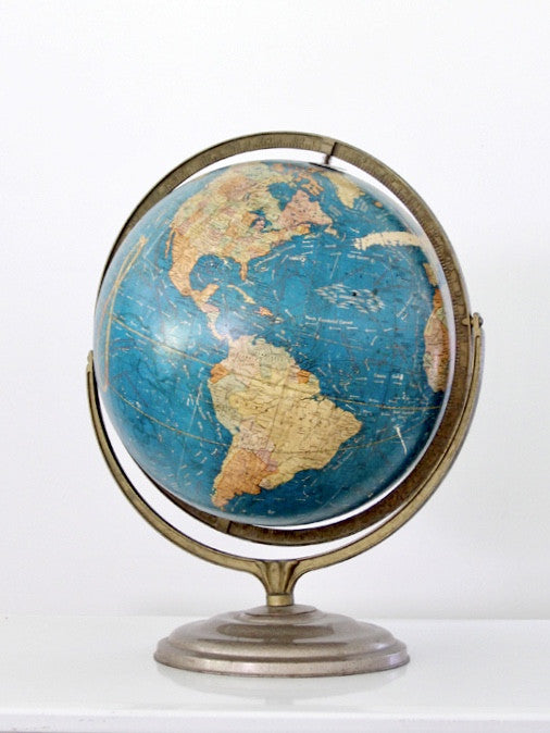 mid century Crams political terrestrial globe XL