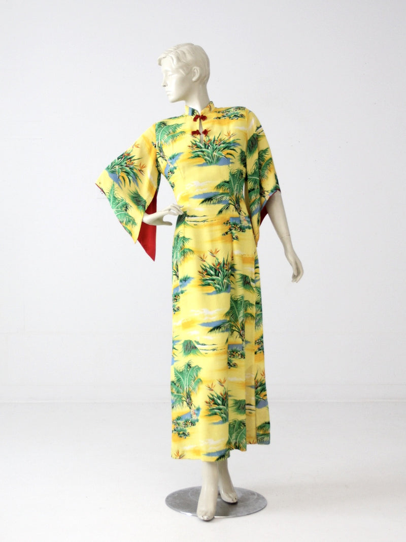 retro hawaiian dress Retro Oasis Palms Sarong Dress