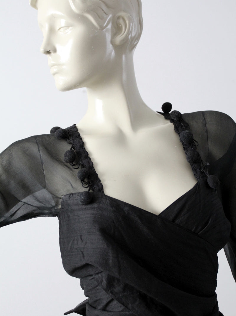 vintage Jenny Bannister silk wrap top
