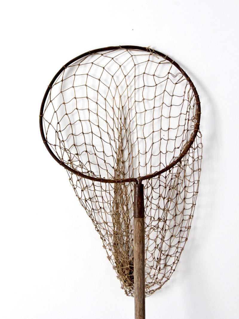 antique fishing net with wood handle 86 Vintage antique fishing net with wood handle 86 Vintage