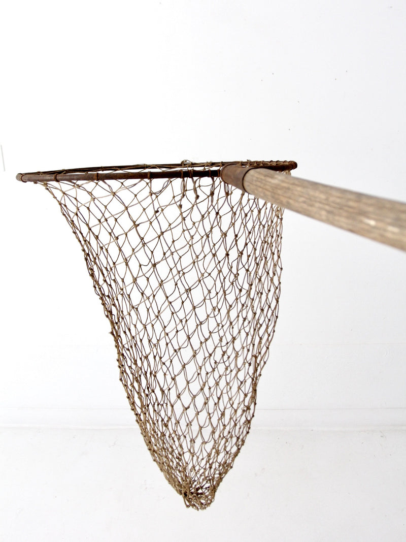 antique long handle fishing nets antique fishing net with wood handle