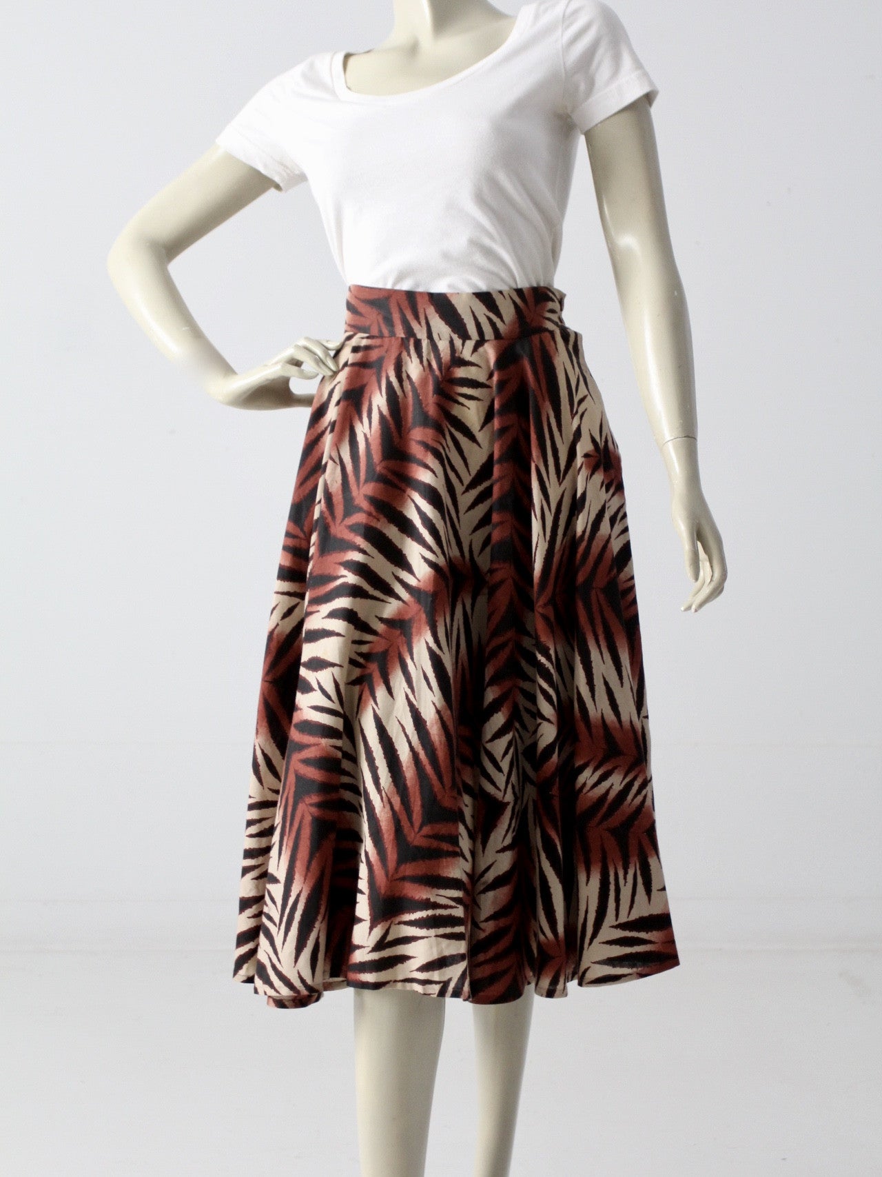 vintage 50s circle skirt with jungle print
