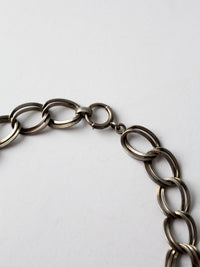 vintage silver ring link necklace