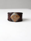 vintage leather cuff with stone