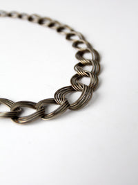 vintage silver ring link necklace