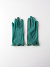 vintage 50s green wrist length gloves
