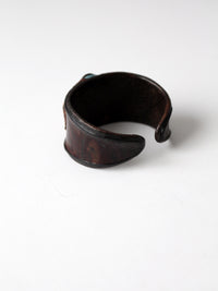 vintage leather cuff with stone