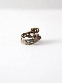 vintage mixed metal brutalist ring