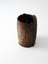 primitive wood barrel