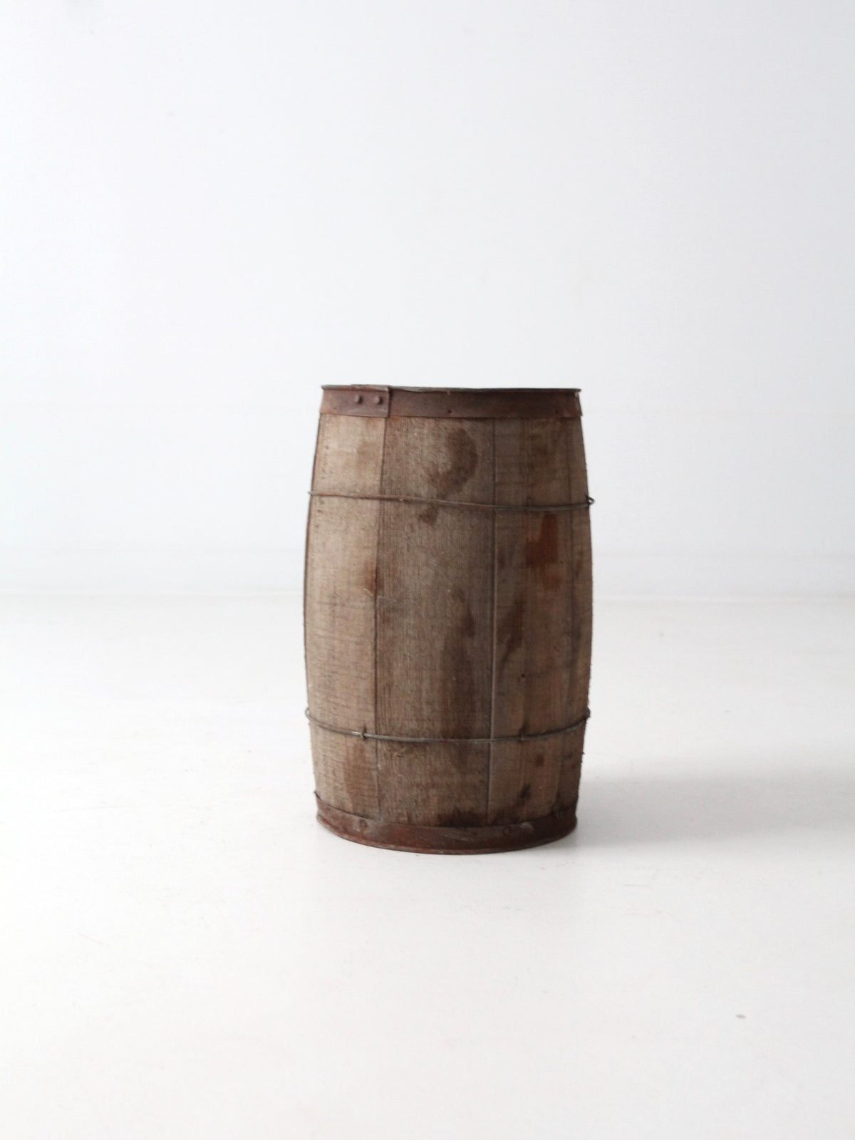 antique primitive wooden barrel