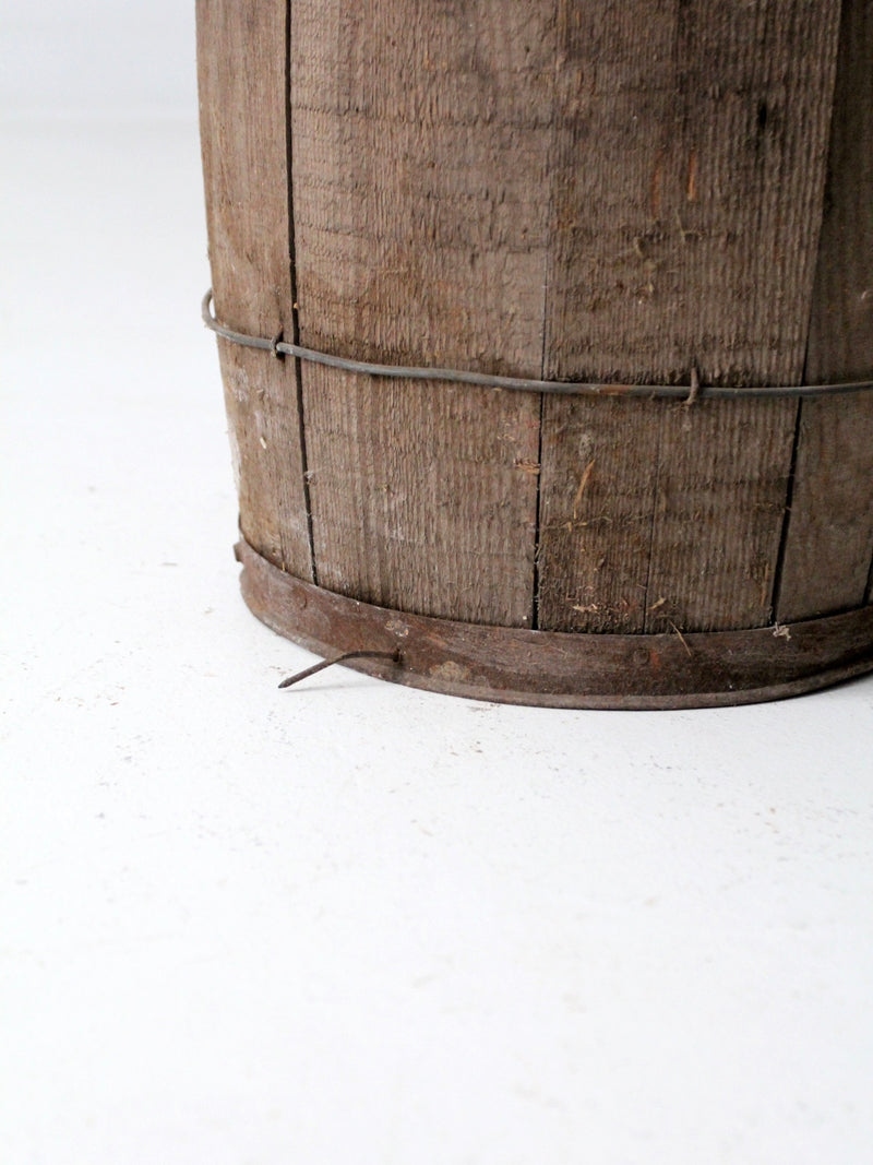 antique primitive wooden barrel