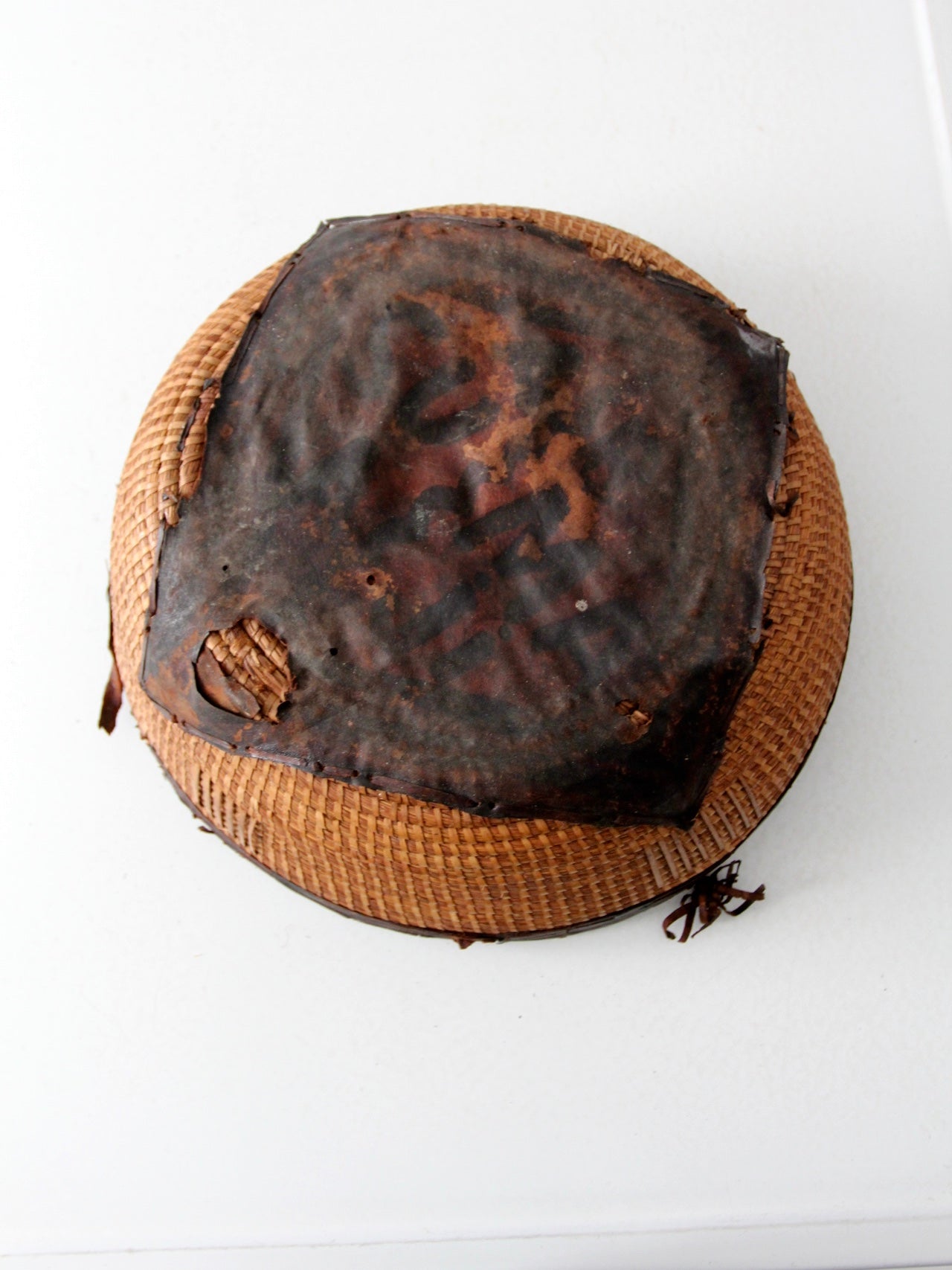 antique African woven bowl