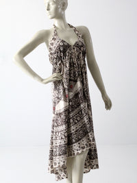 vintage 70s bohemian halter dress