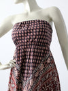 vintage 70s India cotton strapless dress