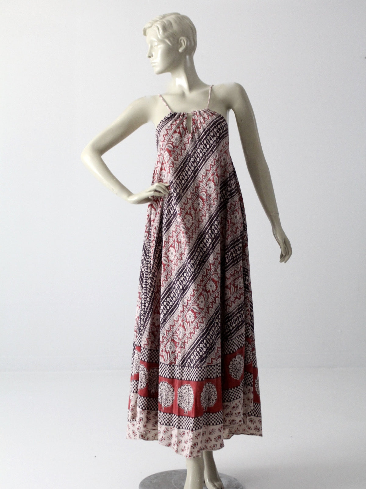 vintage 70s bohemian maxi sun dress