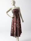 vintage 70s India cotton strapless dress
