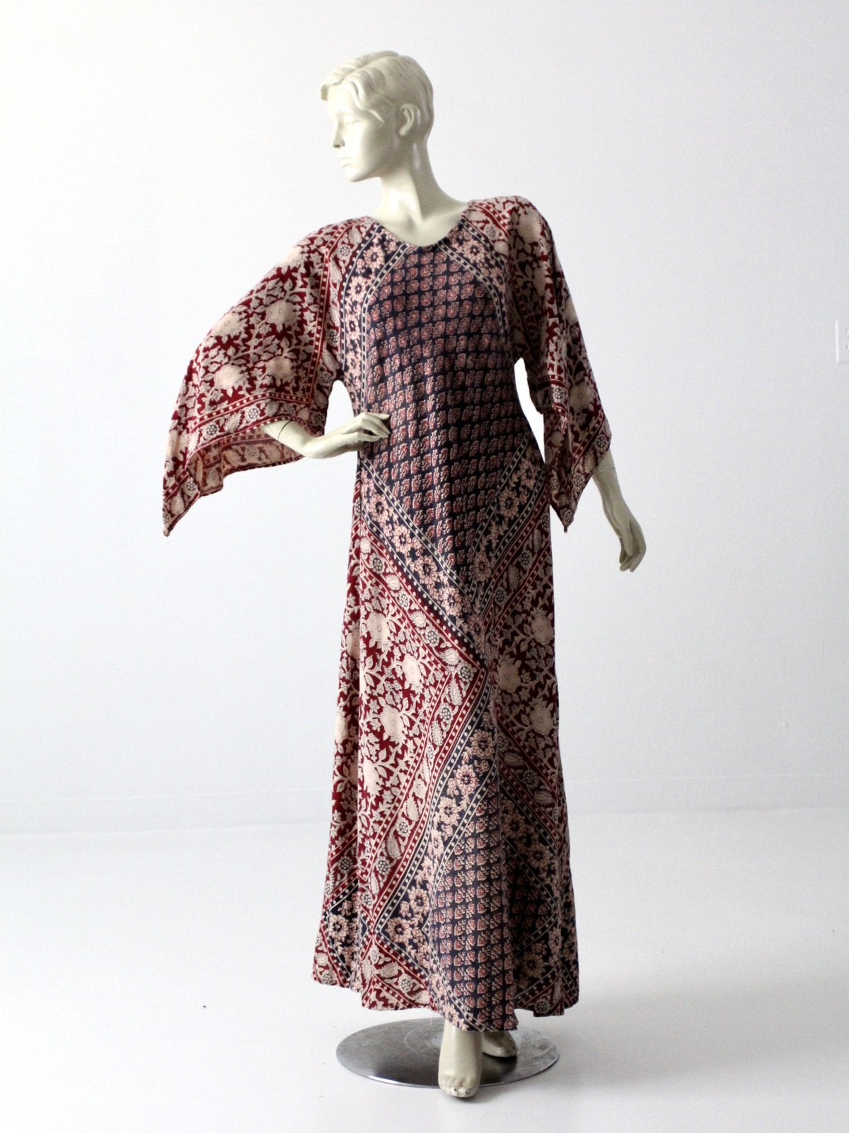 vintage 70s block print caftan