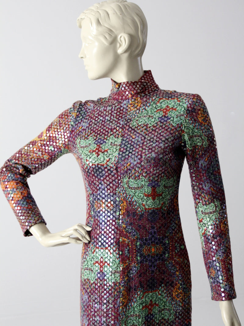 vintage 70s sequin maxi dress by Malcolm Starr