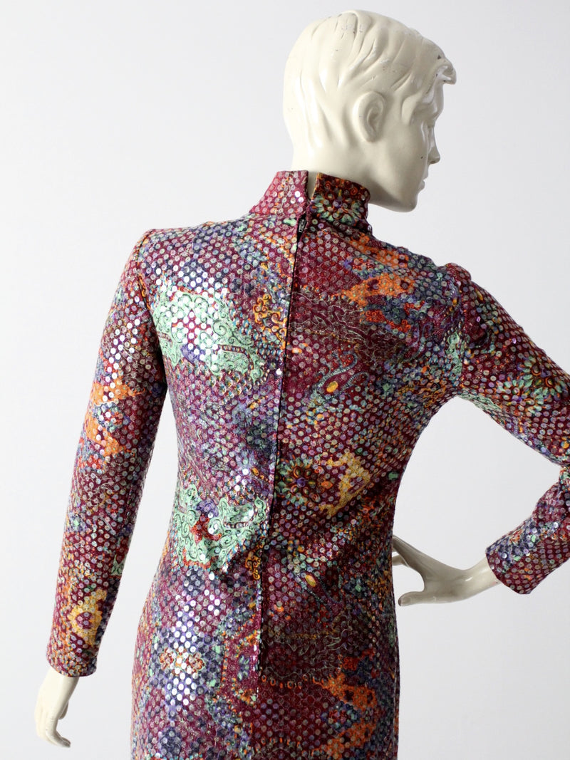 vintage 70s sequin maxi dress by Malcolm Starr