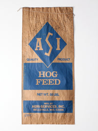 vintage ASI distressed hog feed bag