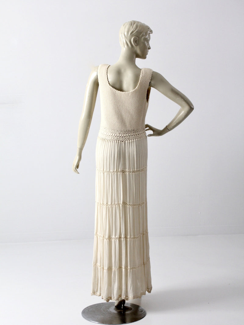 vintage 70s crotchet maxi dress