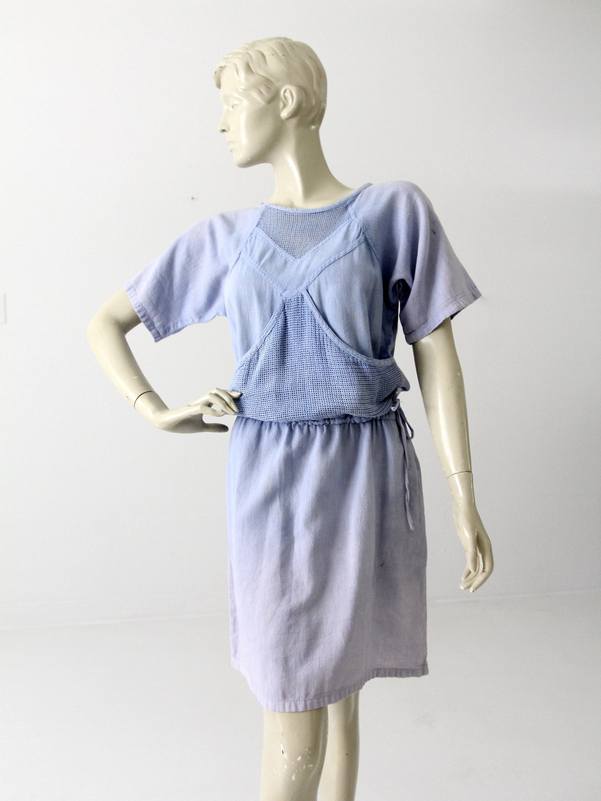 vintage 80s cotton mesh dress