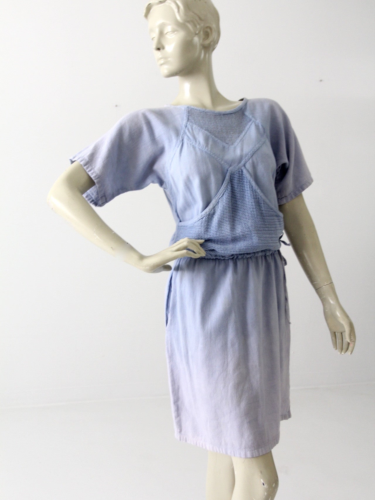vintage 80s cotton mesh dress